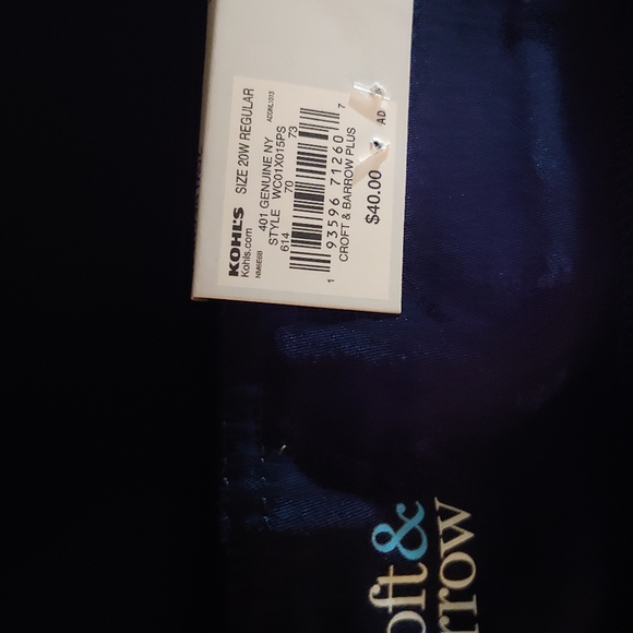 Croft & Barrow Capri Navy 20w NWT - Picture 4 of 4